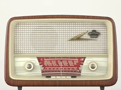 Vintage radio lowpoly Low-poly 3D model