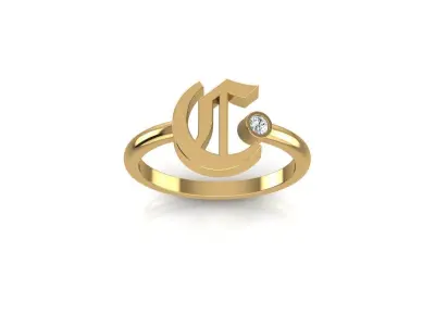 - Old English font ring C 3D print model