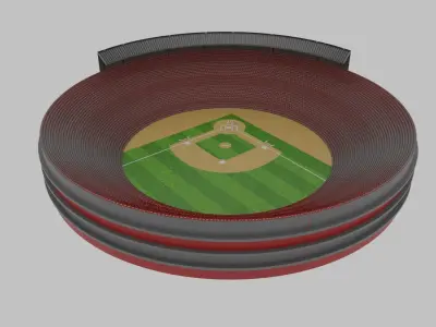 baseball stadium Low-poly 3D model