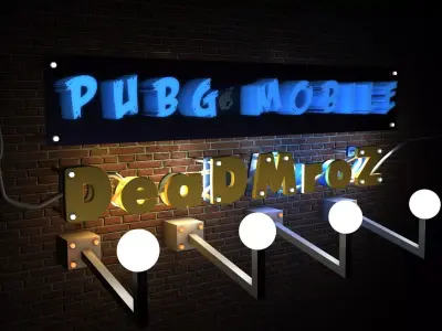 Intro neon sign that says pub and moe deadmix Free 3D model