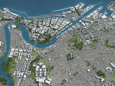 Trondheim  Low-poly 3D model