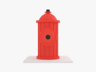 Fire Hydrant Low-poly 3D model