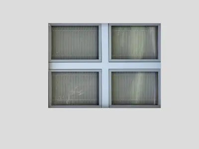 low poly window 3 with four squares in it Low-poly 3D model