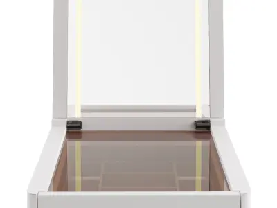 Modern Flip-Top Makeup Vanity with LED Mirror 3D model