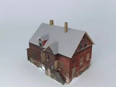 Riga, Cesu street 37 deteriorating bilding Free 3D model