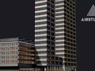 Low Poly - New York City Block 4 Low-poly 3D model