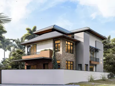 Modern Tropical Villa 3D model