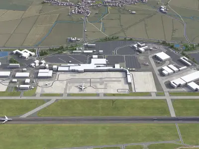 East Midlands - Airport - EMA Low-poly 3D model