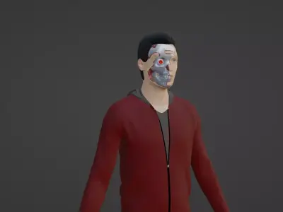 Cyber Character- Robot Man Low-poly 3D model get