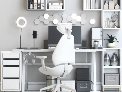 Office workplace 140 3D model