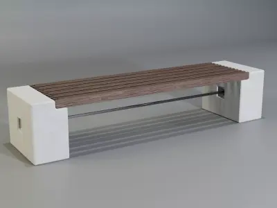 Concrete Bench - Type 3A long 3D model