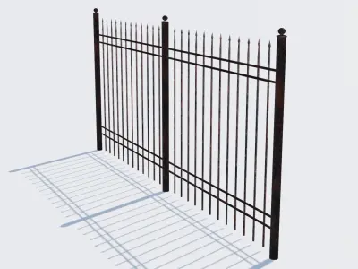 Old Rusty Fence Low-poly 3D model