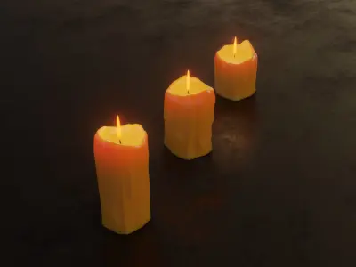 Melted Candles 3D model