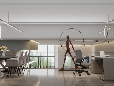 Modern lobby and offices 3D model