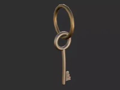 a key Low-poly 3D model