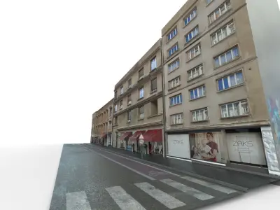 Realiistic Street Scene Low-poly 3D model