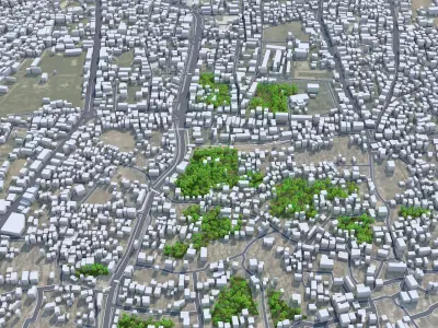 Sanaa Yemen 30km AI Low-poly 3D model