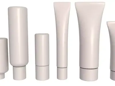 Cosmetic containers collection 3 3D model