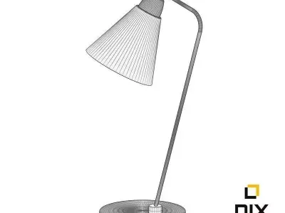 Black Table Lamp with Copper Interior 3D model