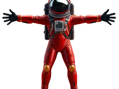 Red Astronaut Suit model pack Low-poly 3D model