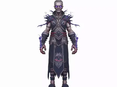 Highly Detailed Ominous Undead Shadow Priest World of  3D Model 3D model