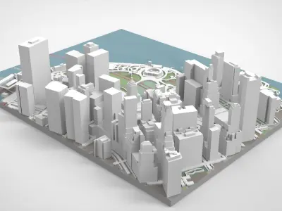 Cityscape New York USA fragment city   3D print model