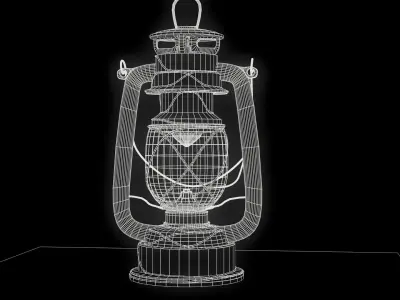Collection of Vintage Lamp Models Low-poly 3D model