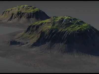 Iceland mountain Pack 3D model