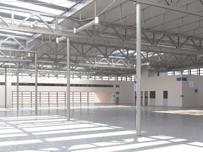 Warehouse 3 empty industrial 3D model