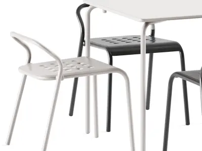 Easy Table by Connubia and Noss Outdoor Chair by Varaschin 3D model