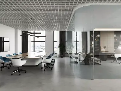 Corporate Office Pack - Meeting Area and Executive Workspace 3D model