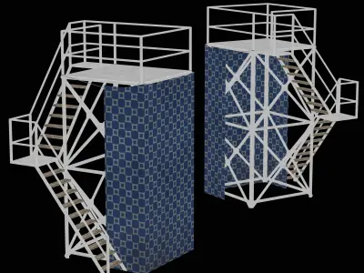 Tower Metal Frame Game 3D model Low-poly Low-poly 3D model