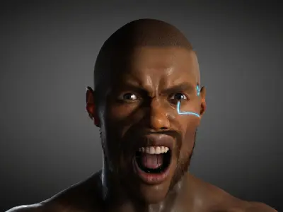 Futuristic Soldier Rigged Low-poly 3D model