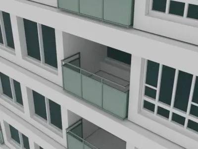 Hotel Building 3D model 113