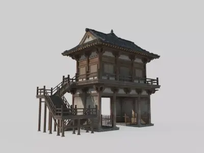 Gateway of ancient Asian architecture 3D model