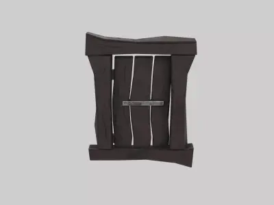 Stylized Wooden Window Low-poly 3D model