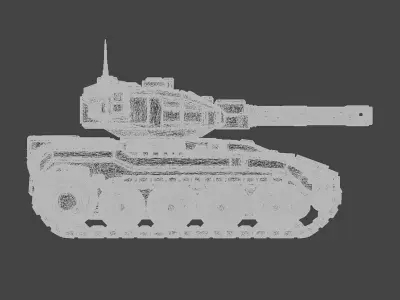 Tank STL 3D Printable Battle Combat Tank 3D print model