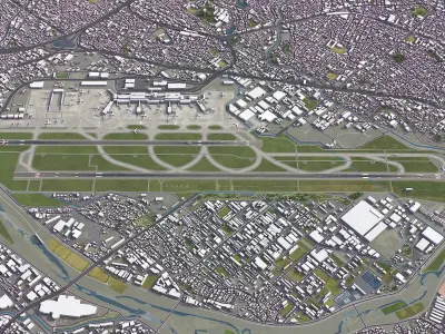 Osaka - Airport - ITM Low-poly 3D model