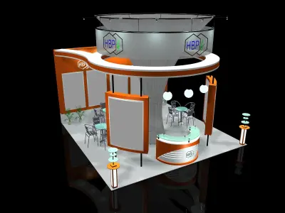 stall design 15 x 15  side open-3 Low-poly 3D model