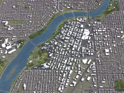 Saskatoon - 3D City Model Low-poly 3D model
