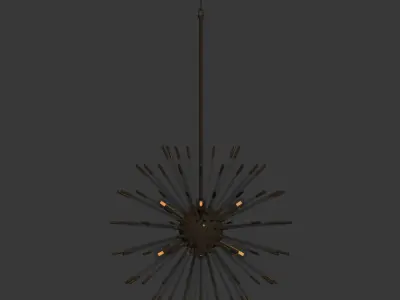 Andromeda Large Chandelier in Brass 3D model