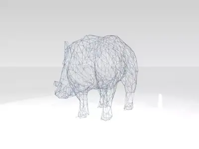 Wildboar Wireframe 3D model