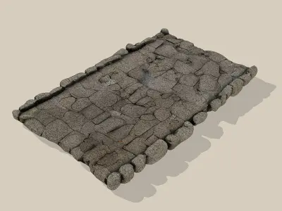 Stone pavement Free low-poly 3D model