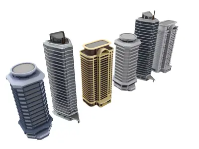 City Buildings Modular Urban Architecture Pack 3D model