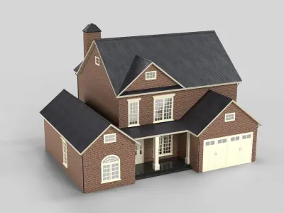 British House Design 06T4 Low-poly 3D model