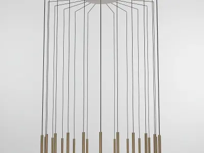 CANDLE chandelier with metal rods hanging from it 3D model