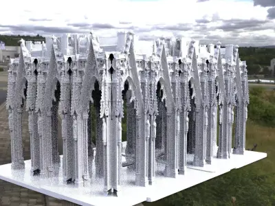 Victorian architecture Cathedral archway gothic tall 2 3D 3D model