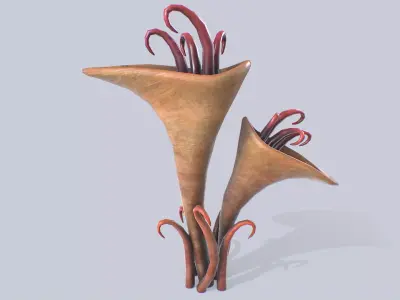 Alien plant Low-poly 3D model