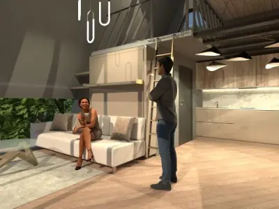 Small cabin house Low-poly 3D model