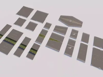 Road Pack - Extended-City Roads 3D model 5